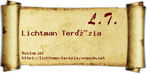 Lichtman Terézia névjegykártya